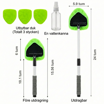Teleskopiskt fönsterskrapa set – utdragbart handtag med tvättdel och skrapa