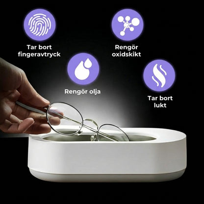 Clearzy™ ultraljudstvätt för glasögon och smycken – professionell rengöringsbehållare (även för proteser)