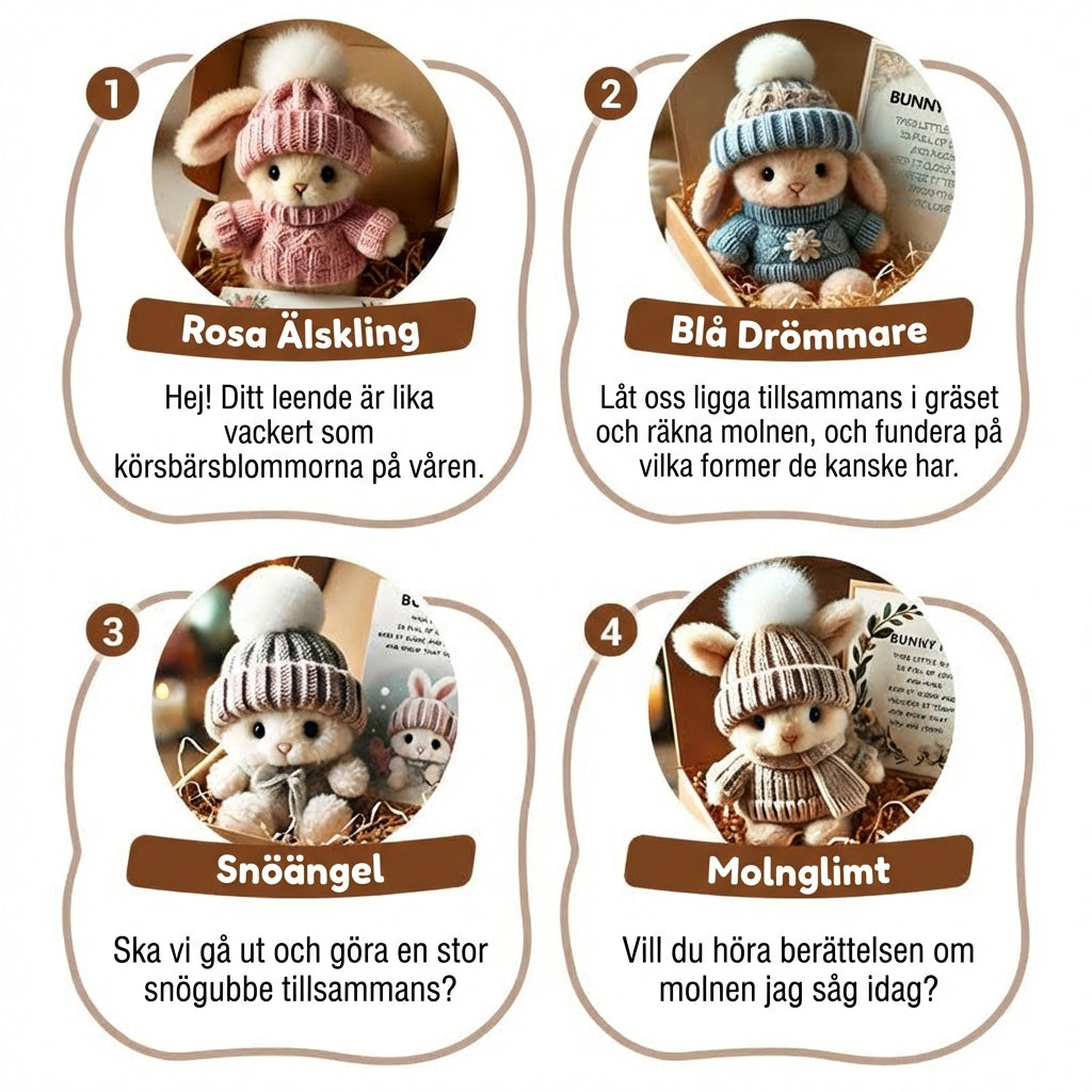 Handgjort mini-gosedjur i form av en kanin – rolig påskpresent och dekoration