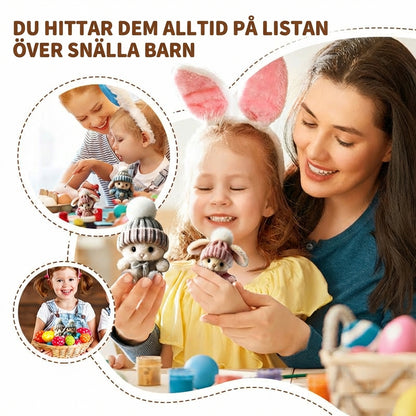 Handgjort mini-gosedjur i form av en kanin – rolig påskpresent och dekoration