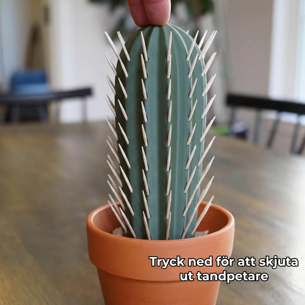 Automatisk tandpetare dispenser i kaktusform