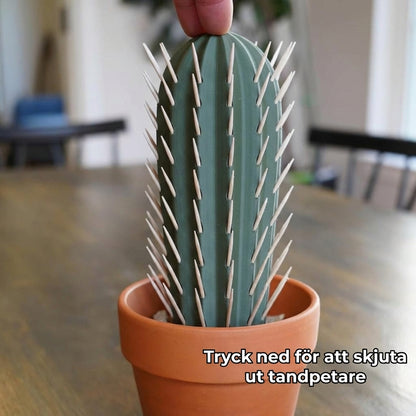 Automatisk tandpetare dispenser i kaktusform