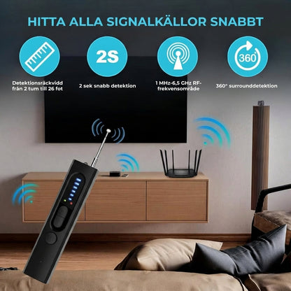 Detektor för dolda kameror, GPS-spårningsdetektor och RF-signal scanner