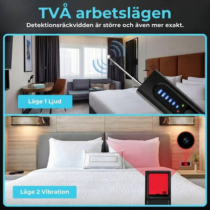 Detektor för dolda kameror, GPS-spårningsdetektor och RF-signal scanner