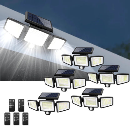 [200 LED-lampor] Solvägglampa med rörelsesensor – Solcellsbelysning för utomhusbruk – IP65 vattentät – 100% energibesparande