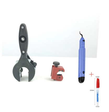 3-delad röravskärare med spärrmekanism