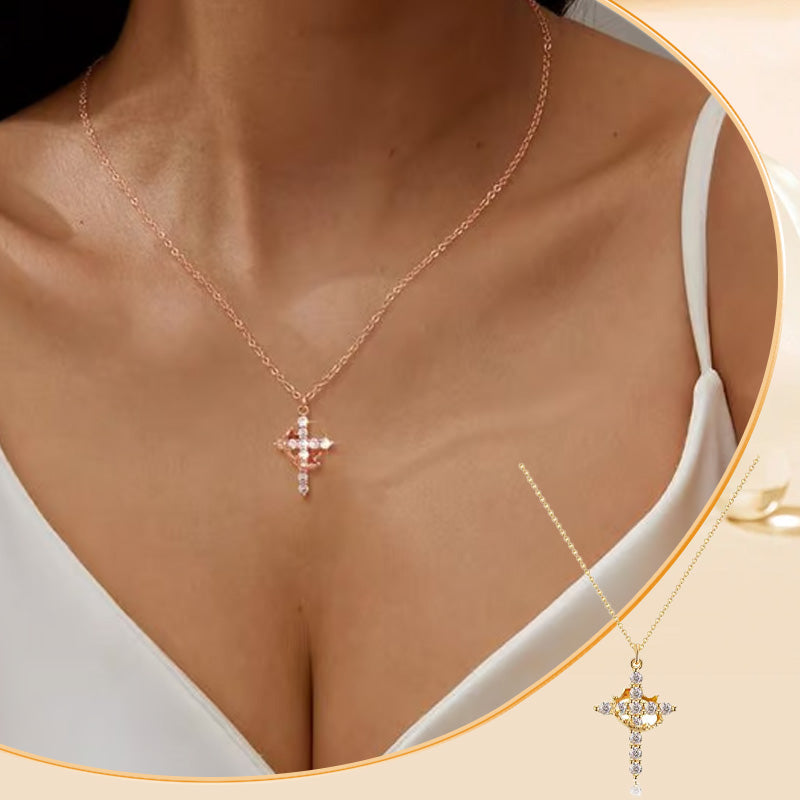 Ketting 'Forever Cross & Crown' met Moissanite