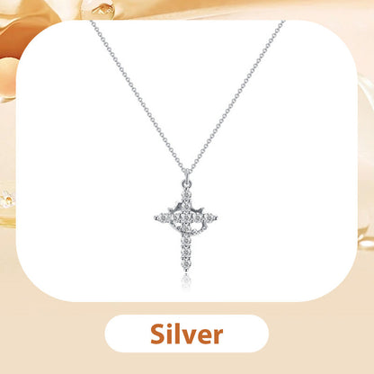 Ketting 'Forever Cross & Crown' met Moissanite