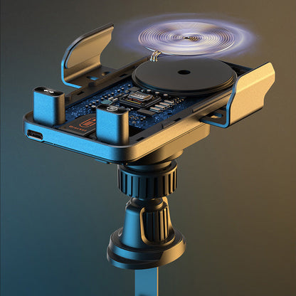 Smart bilhållare för mobil – 15W snabb trådlös laddare – automatisk klämfunktion och rotation – universell