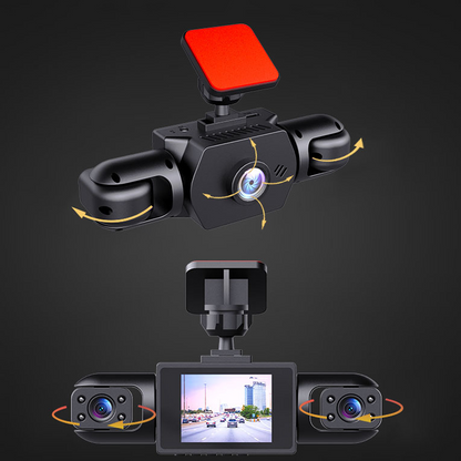 Professionell 360° dashcam – 4 kameror, full överblick – Full HD med mörkerseende och loopinspelning