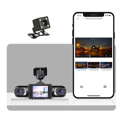 Professionell 360° dashcam – 4 kameror, full överblick – Full HD med mörkerseende och loopinspelning