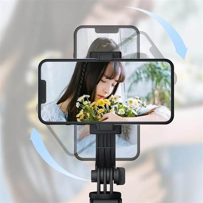 6-i-1 selfiestick med stativ och fill-light – Bluetooth-stativ med fjärrkontroll (för iPhone och Android)