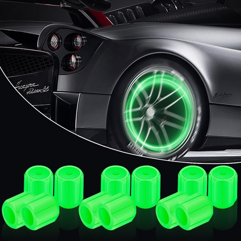 Självlysande ventillock – Lysande – Passar cyklar, bilar och motorcyklar