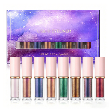 ✨ 8-delat set med glittriga flytande eyeliners