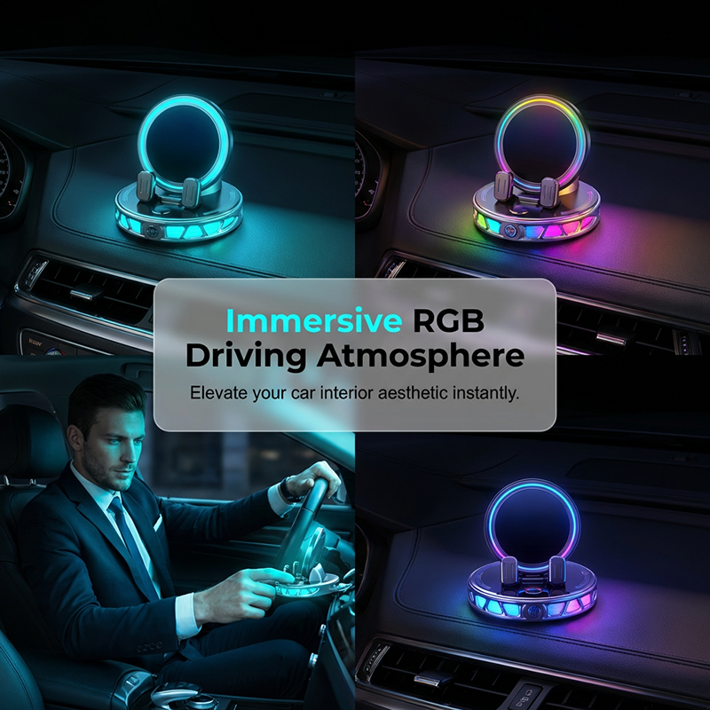 Mobilhållare för bilen med RGB-belysning