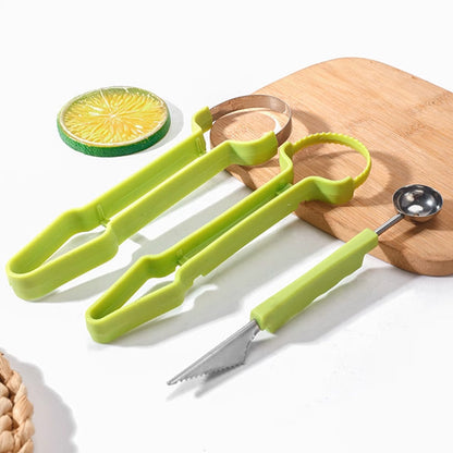 3-i-1 set med melonkuljärn och skopa i rostfritt stål