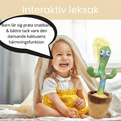 Dansande och pratande kaktus – interaktiv baby­leksak som uppmuntrar till tal (med musik och LED-ljus)
