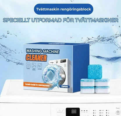 Rengöringstabletter för tvättmaskin – Avlägsnar kalk och dålig lukt – Djupgående rengöring – [12-pack] – Universell passform