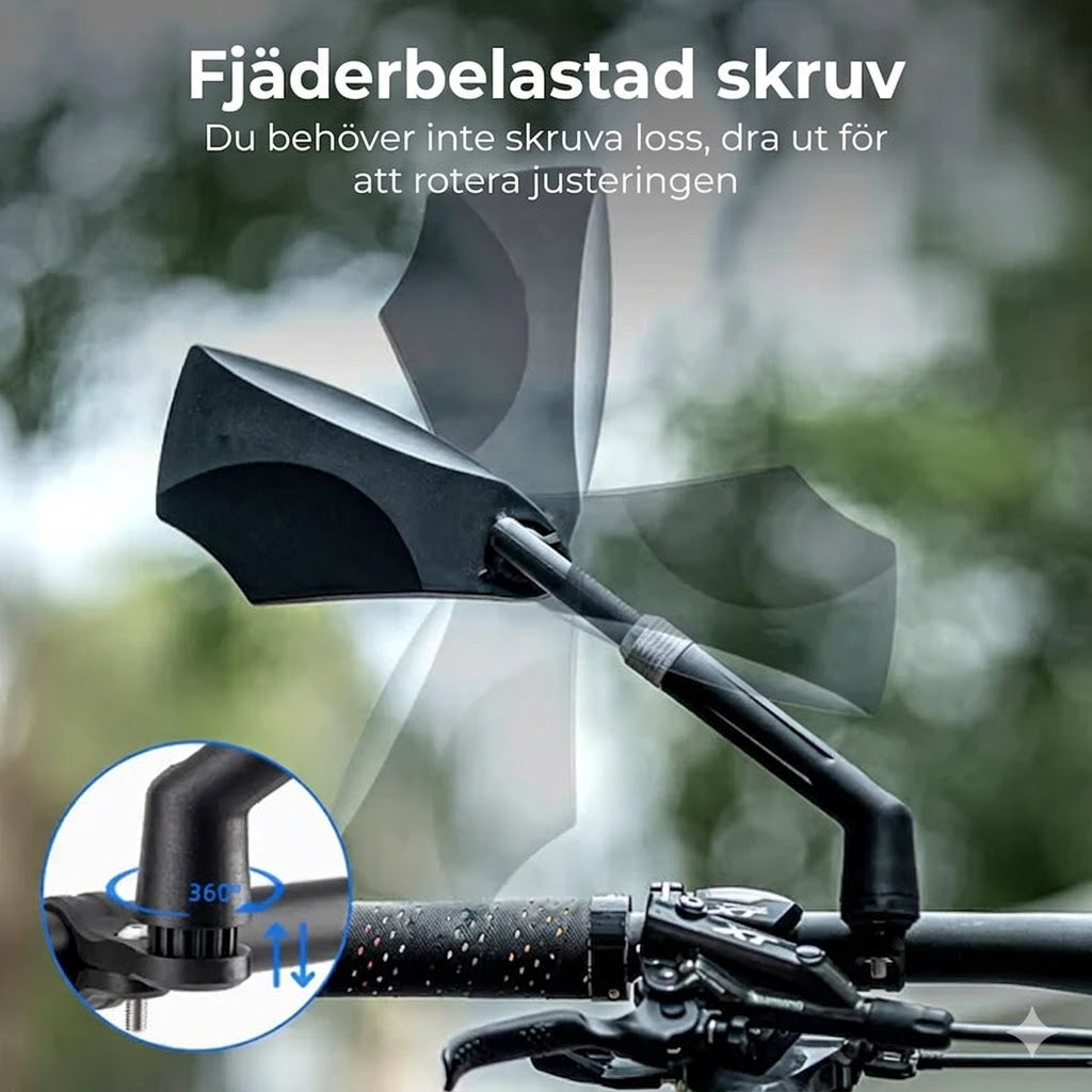 Justerbar backspegel för cykelstyre – 360° sikt