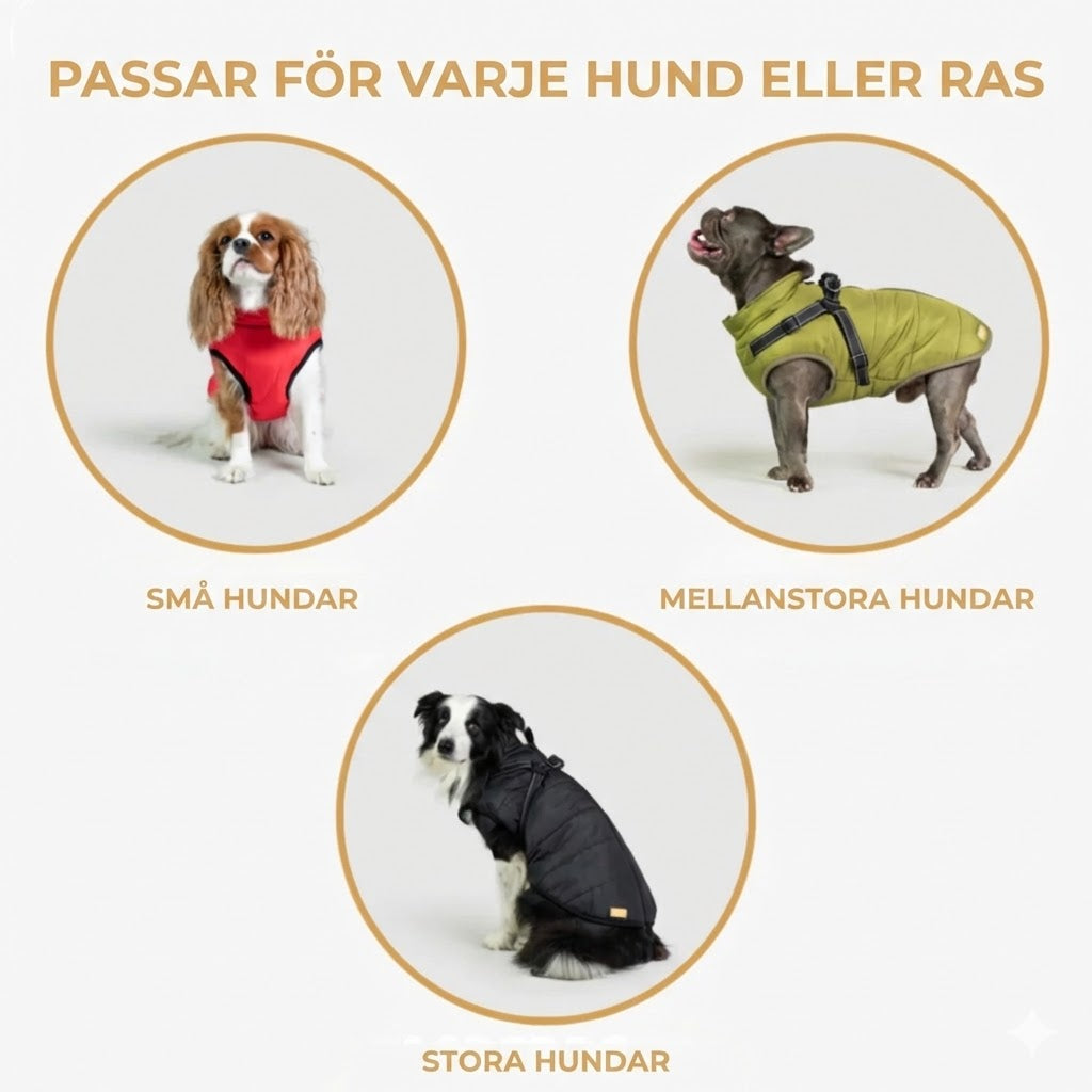DoggyKings™ hundjacka med integrerad sele – vattentät och varm (3-i-1-design)