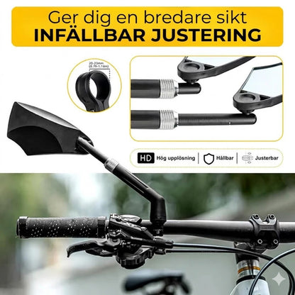 Justerbar backspegel för cykelstyre – 360° sikt