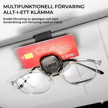 Glasögonhållare för bilens solskydd (med logotyp)