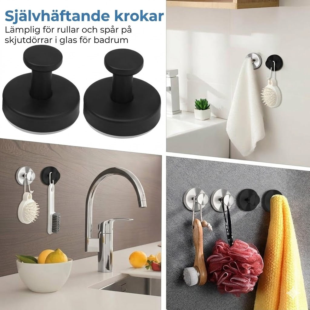 Modern handdukskrok för badrum – Vridlåst sugproppssystem – Avtagbar och återanvändbar – Skadar inte ytan