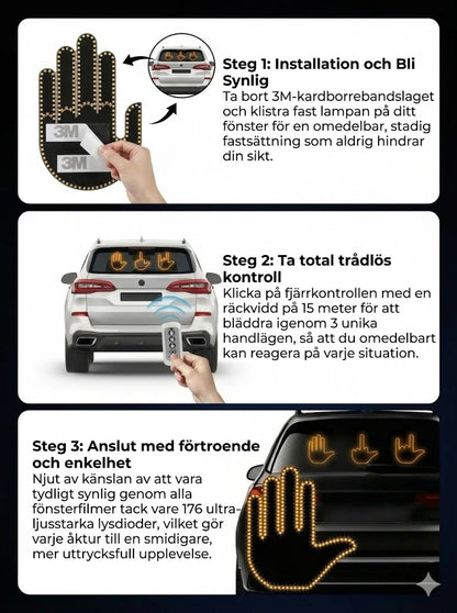 Lysande billykta i handform