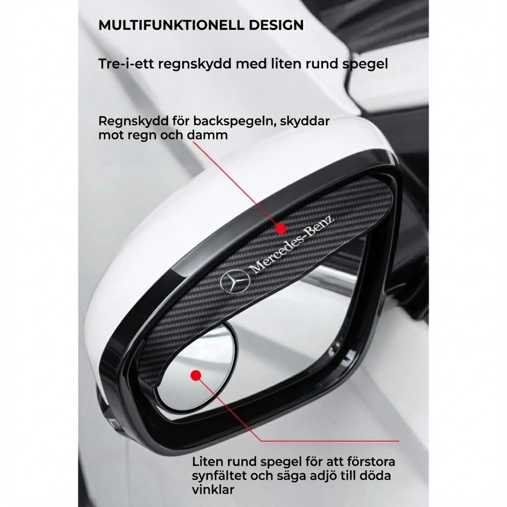 Regn- och solskydd för ytterbackspegel