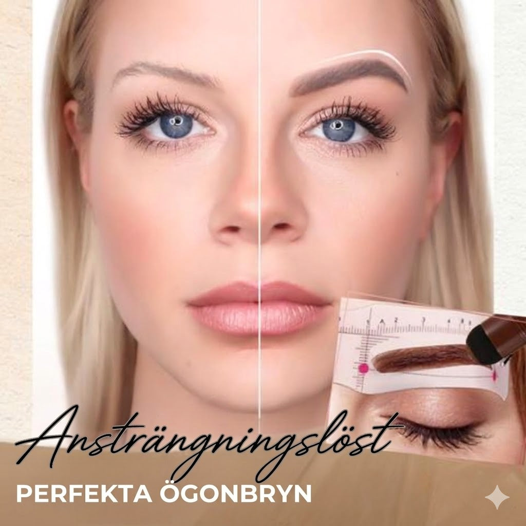 Professionellt ögonbrynsstämplings- och schablonset – skapa perfekt symmetriska bryn