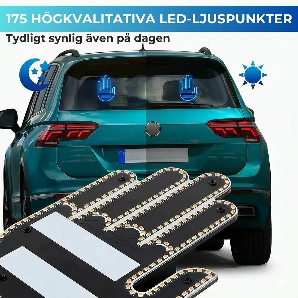 Lysande billykta i handform