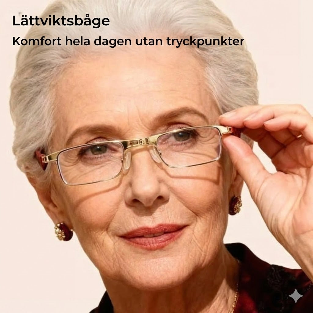 Hopfällbara läs-/datorglasögon – blåljusfilter – hopfällbara (med etui)