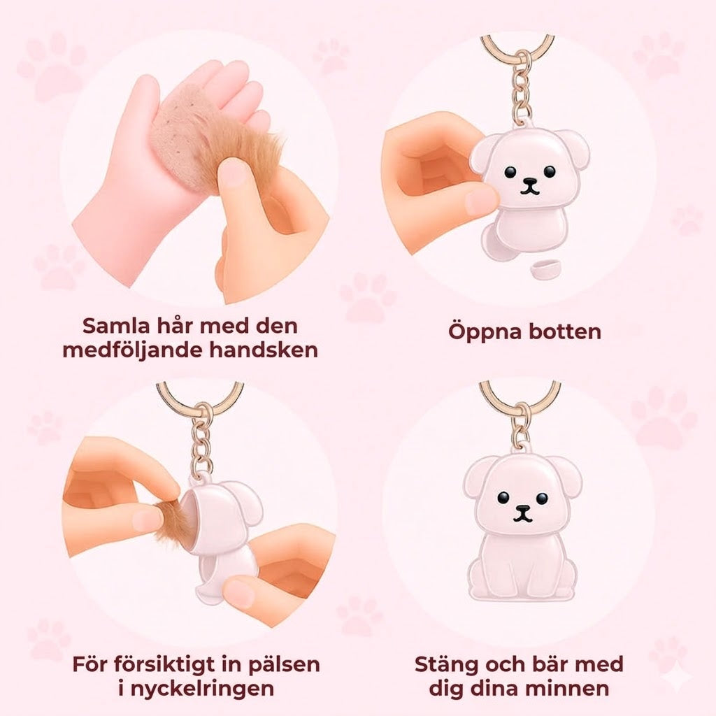 Snuzzle personlig nyckelring med djurhår – unik minnessak för hundar och katter