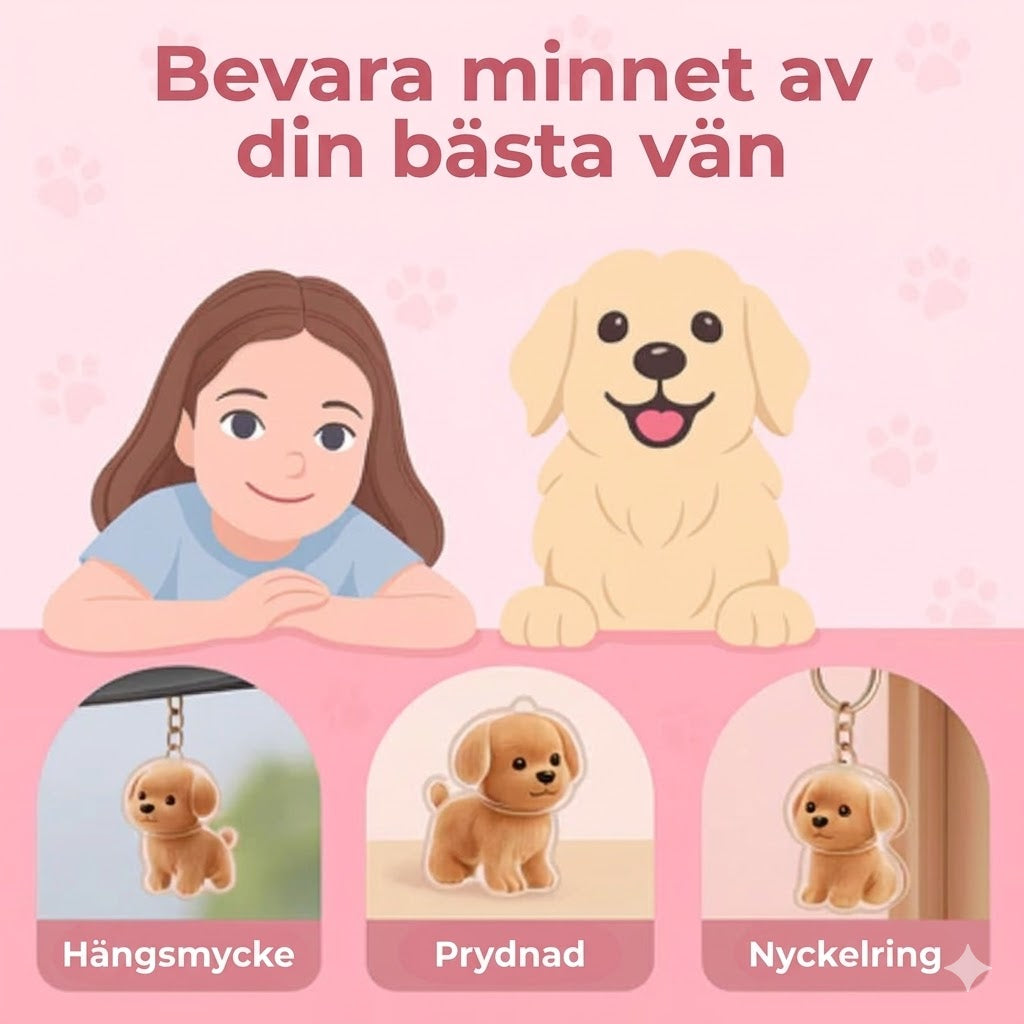 Snuzzle personlig nyckelring med djurhår – unik minnessak för hundar och katter