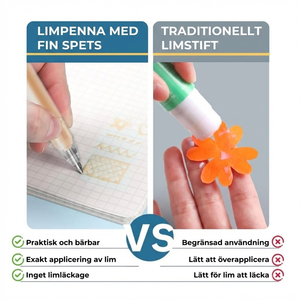 Limpenna med fin spets – precisions lim för scrapbooking och korttillverkning (6-pack)