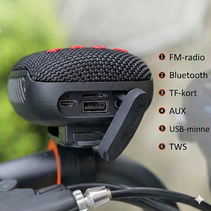 Bluetooth-högtalare för cykel – vattentät cykelhögtalare med robust fäste (stötsäker och handsfree-samtal)