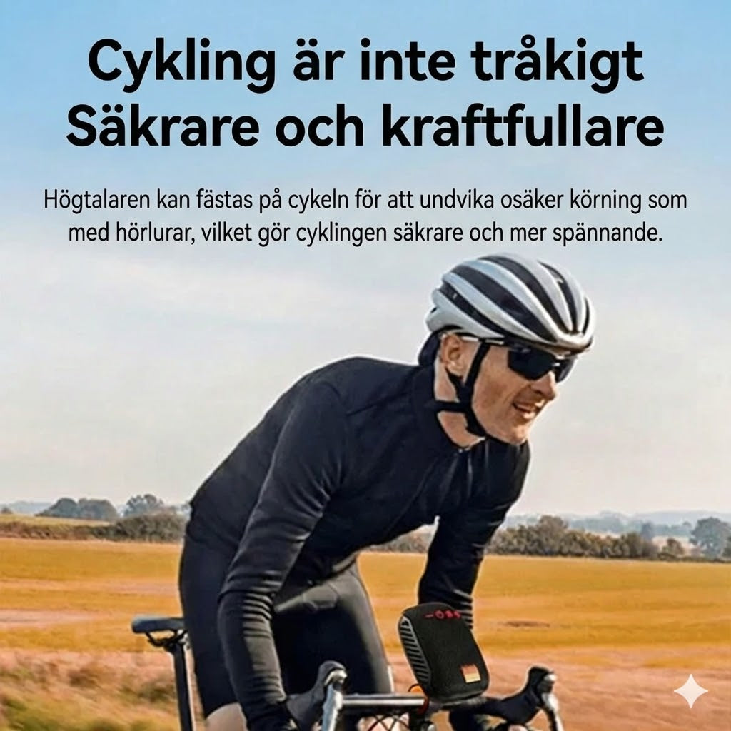 Bluetooth-högtalare för cykel – vattentät cykelhögtalare med robust fäste (stötsäker och handsfree-samtal)