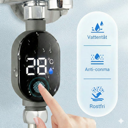 Digital duschtermometer – batterifri LED-vattentermometer (säker för bebisar och barn)