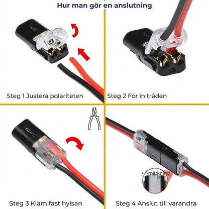 [20 st] Snabbkopplingar med lås – 2-polig kontaktanslutning