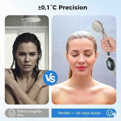 Digital duschtermometer – batterifri LED-vattentermometer (säker för bebisar och barn)