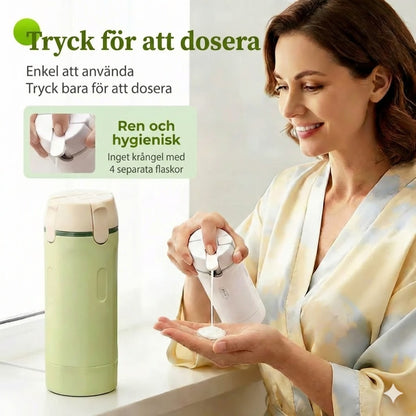 4-i-1 reseflaskset – portabla, läckagesäkra silikonflaskor