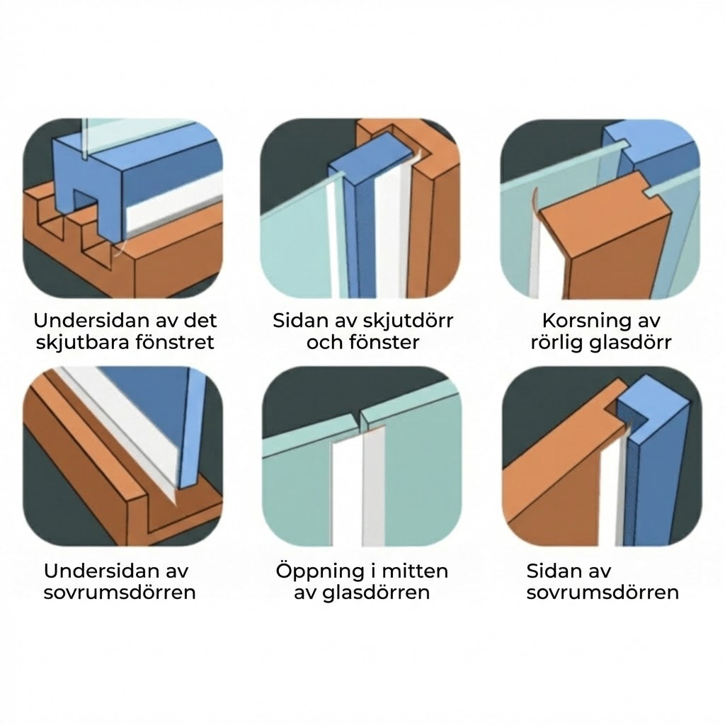 Självhäftande tätningslist för dörrar och fönster (5 m)