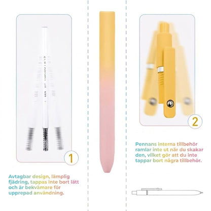 Lyxigt gelpennset (5-pack) – Elegant gradientdesign – 0,5 mm snabbtorkande bläck