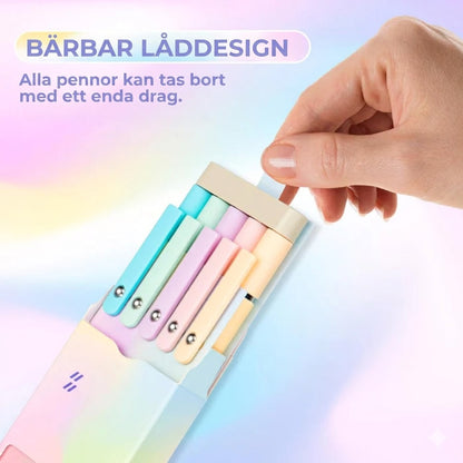Lyxigt gelpennset (5-pack) – Elegant gradientdesign – 0,5 mm snabbtorkande bläck