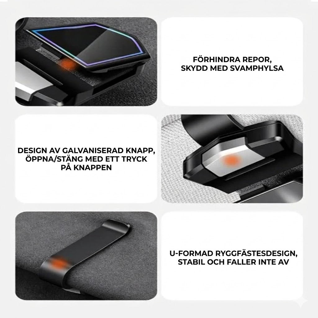 Lyxig magnetisk glasögonhållare för bilen