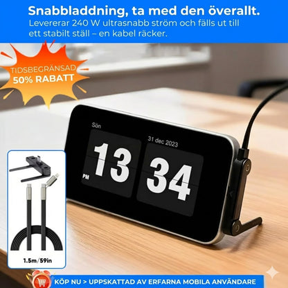 Ultrastark USB-C-kabel på 240 W – 360° roterande kontakt
