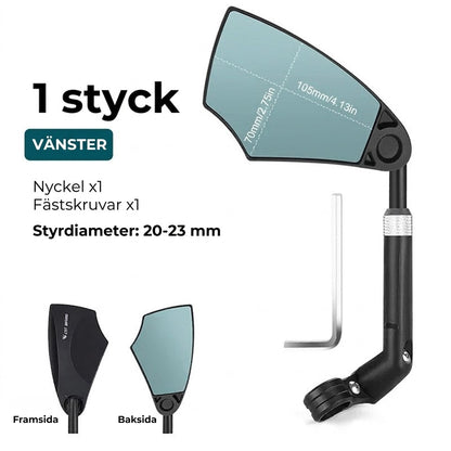 Justerbar backspegel för cykelstyre – 360° sikt