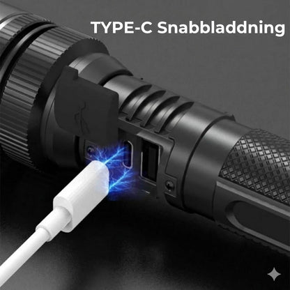 Taktisk ficklampa med powerbank-funktion