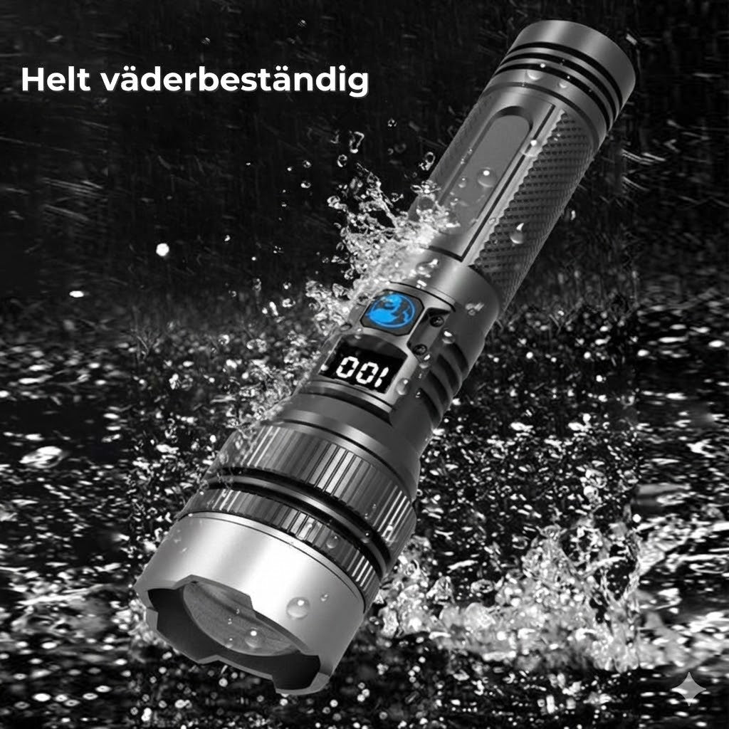 Taktisk ficklampa med powerbank-funktion