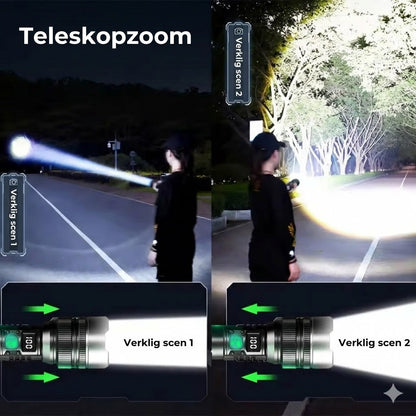 Taktisk ficklampa med powerbank-funktion